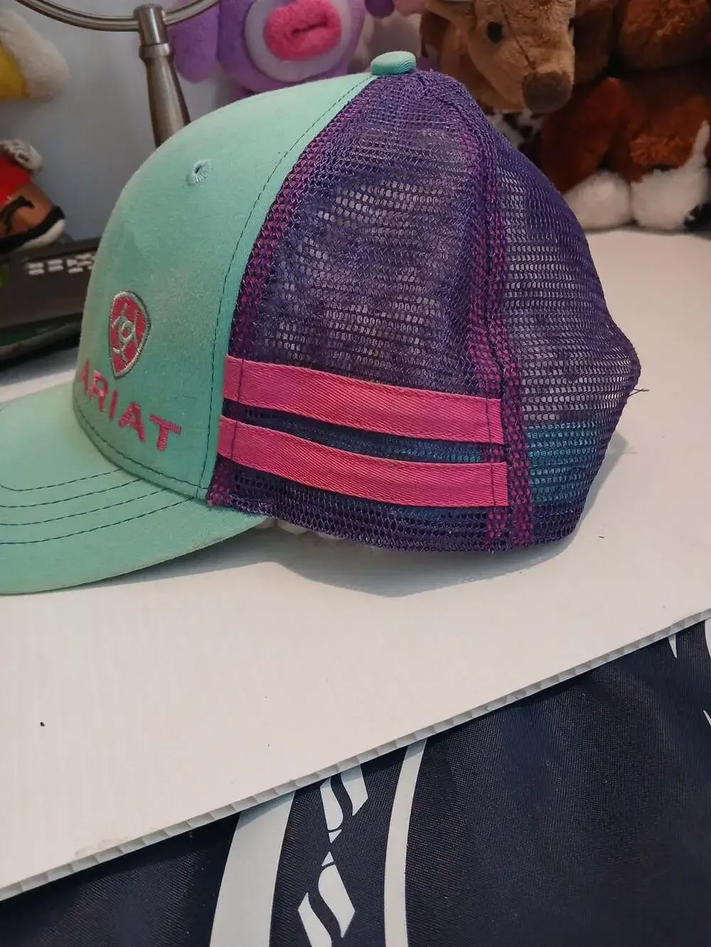 Ariat Trucker Hat One Size Turquoise Purple Pink Snapback Cap